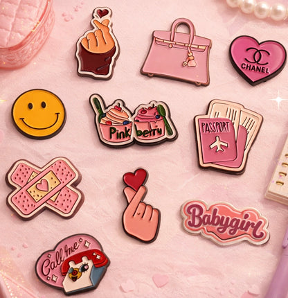 Cute Aesthetic Enamel Sticker Collection 🎀✨ | Cartoon & Minimal Sticker
