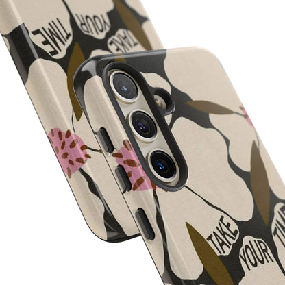 Take Your Time Floral Phone Case – Minimal Aesthetic Protection
