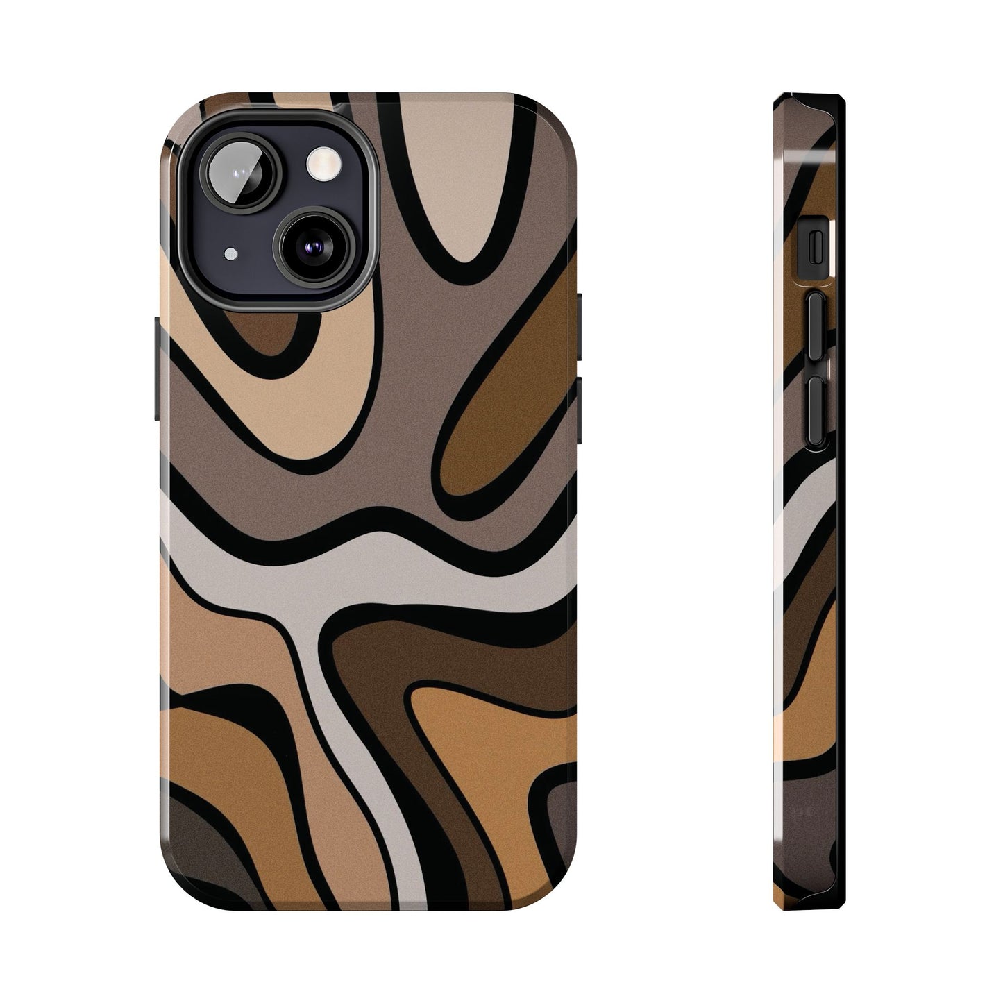 Retro Abstract Swirl Phone Case – 70s Aesthetic Vibes
