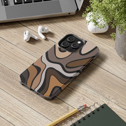 Retro Abstract Swirl Phone Case – 70s Aesthetic Vibes