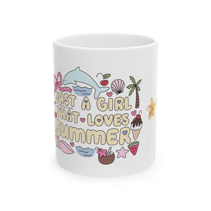 Just a Girl That Loves Summer - Fun & Beachy Ceramic Mug