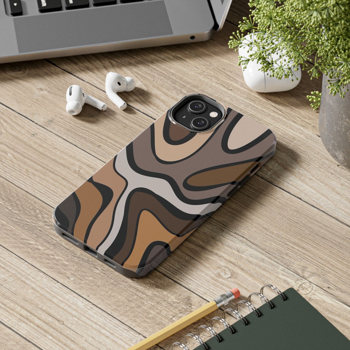 Retro Abstract Swirl Phone Case – 70s Aesthetic Vibes