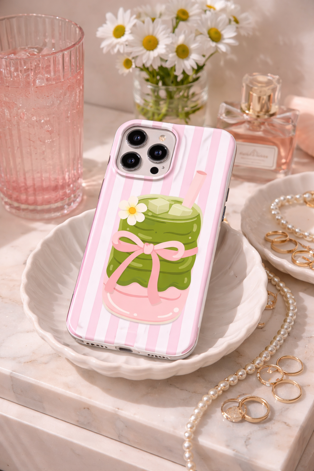 Matcha Girl Clear Phone Case