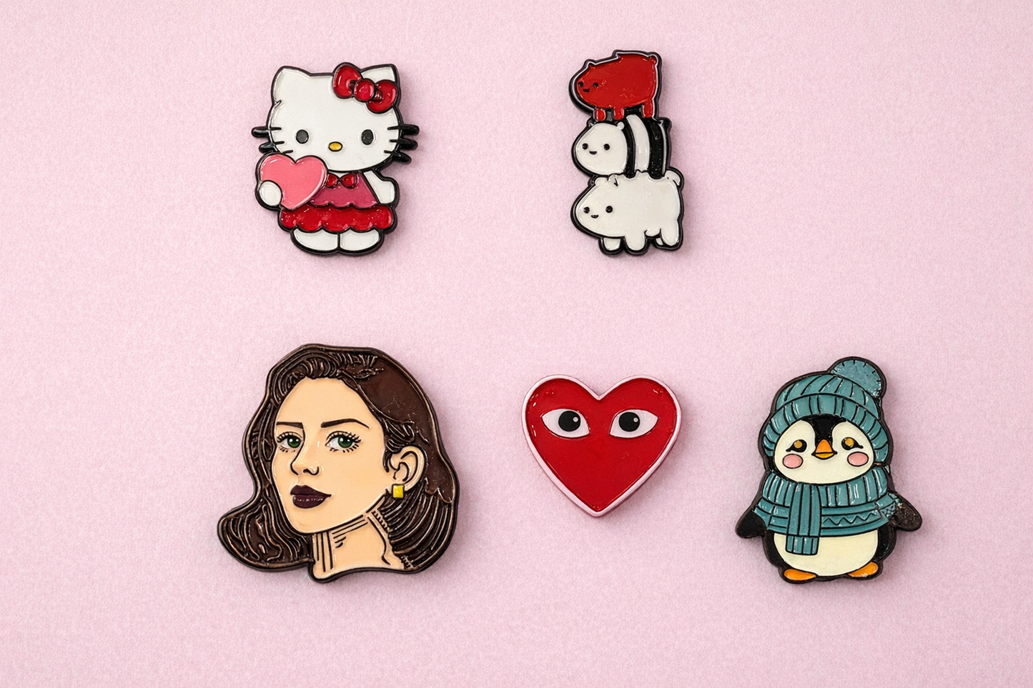 Cute Aesthetic Enamel Sticker Collection 🎀✨ | Cartoon & Minimal Sticker
