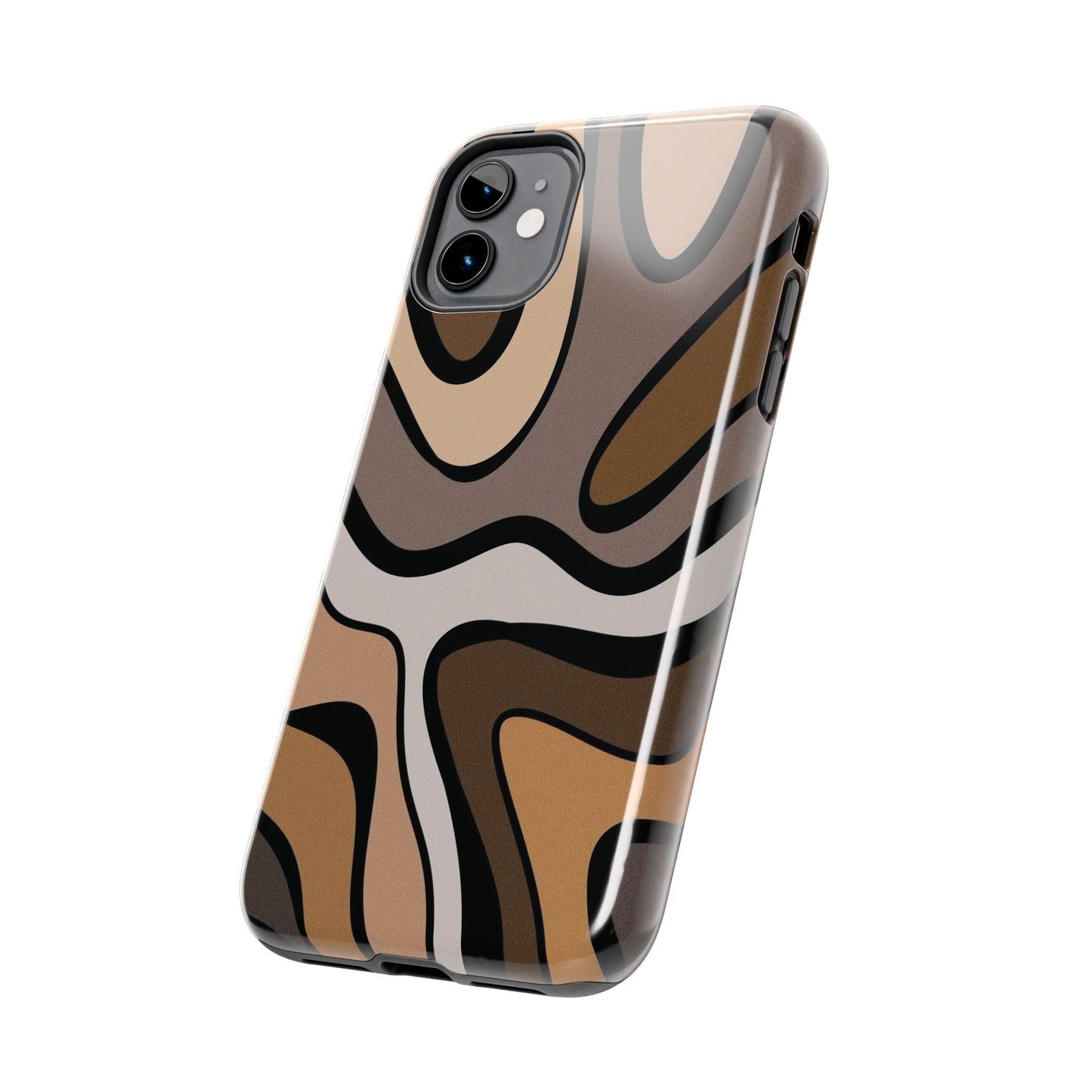 Retro Abstract Swirl Phone Case – 70s Aesthetic Vibes