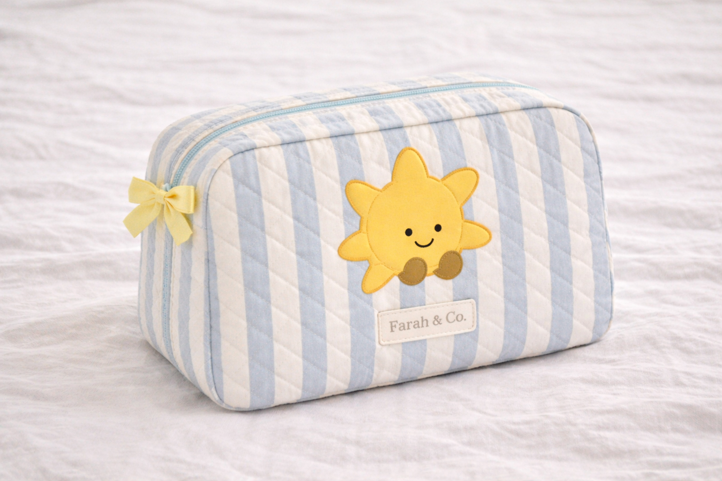 Sunny Day Quilted Makeup Pouch – Cute Cosmetic & Toiletry Bag