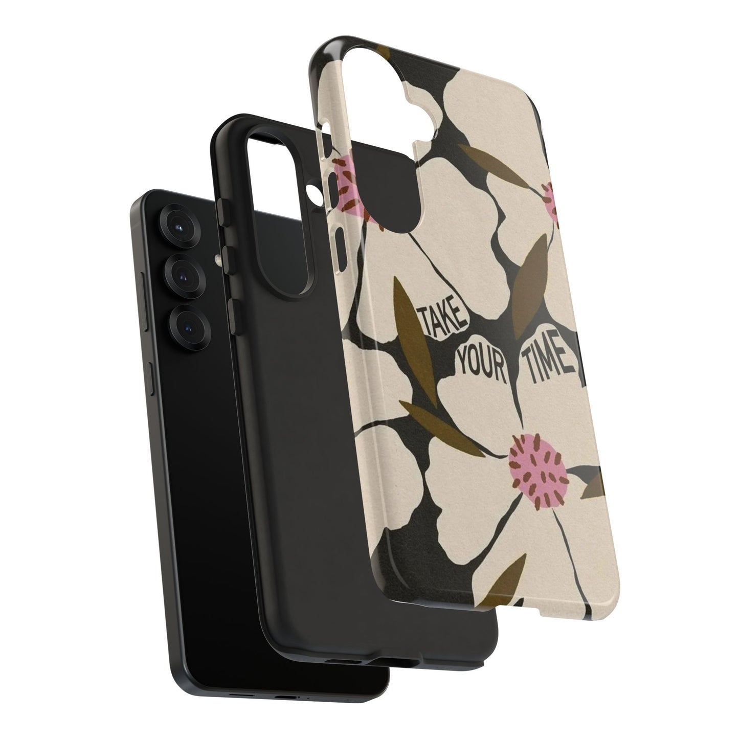 Take Your Time Floral Phone Case – Minimal Aesthetic Protection
