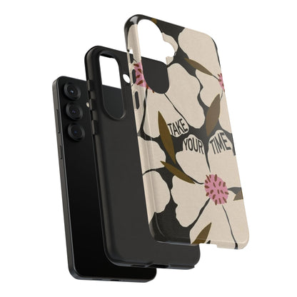 Take Your Time Floral Phone Case – Minimal Aesthetic Protection