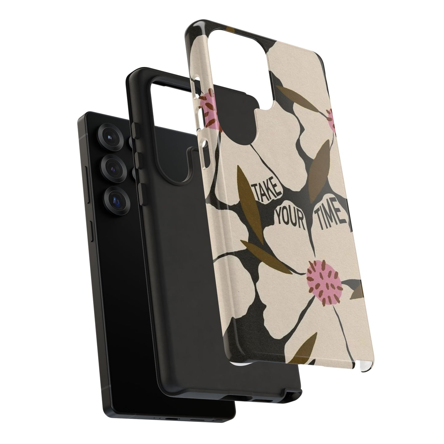 Take Your Time Floral Phone Case – Minimal Aesthetic Protection