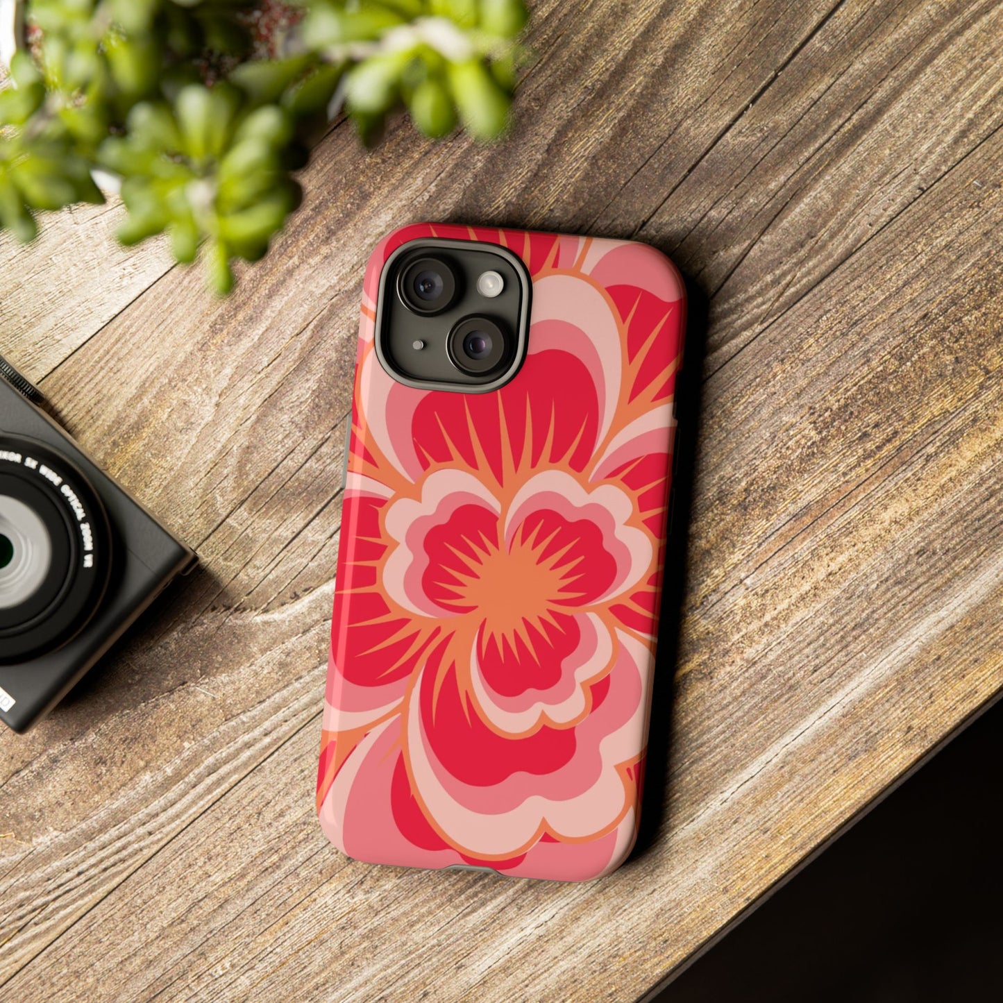Bold Red Floral Phone Case – Vibrant Statement Cover