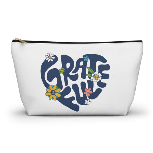 Grateful Heart Floral Pouch – Stylish Everyday Accessory