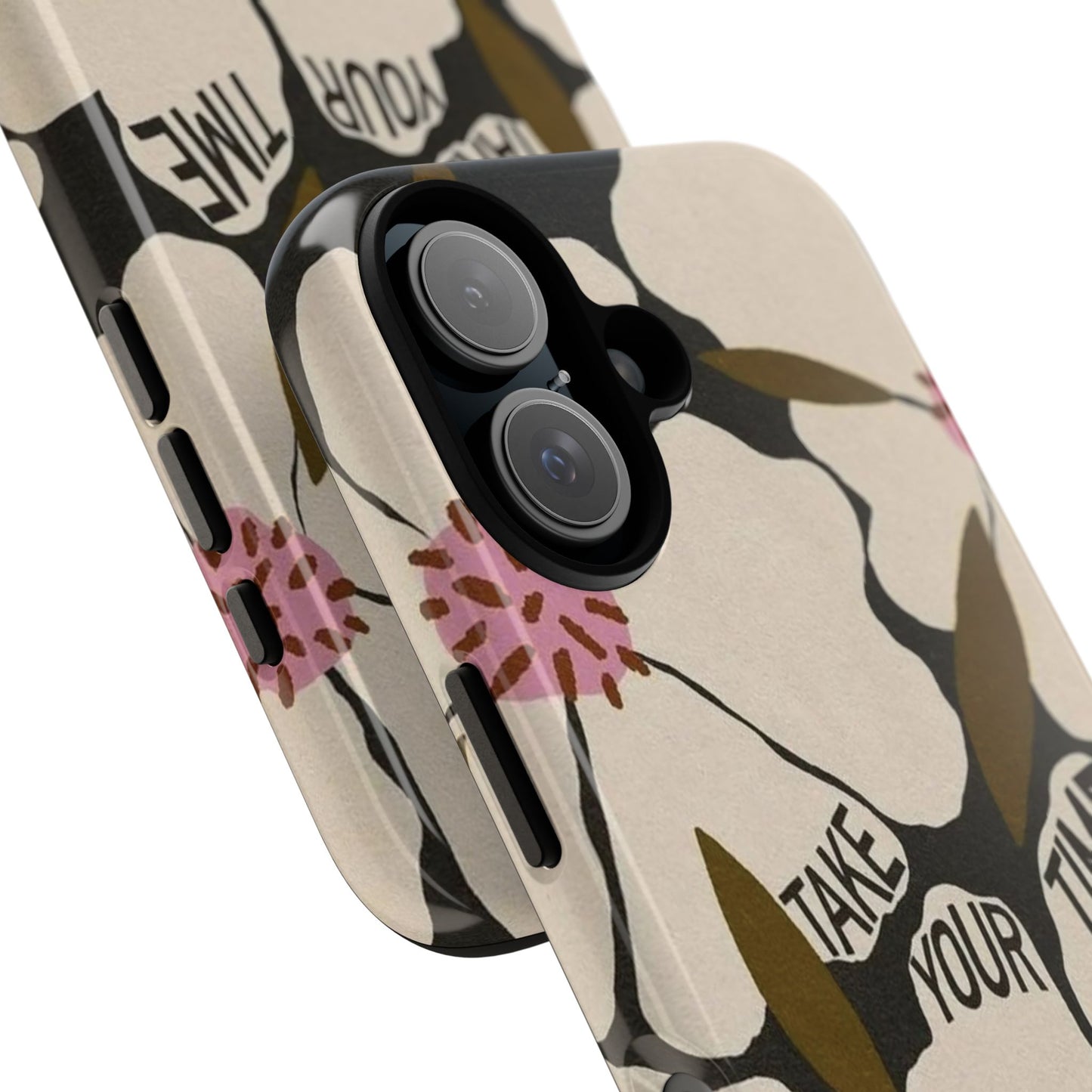 Take Your Time Floral Phone Case – Minimal Aesthetic Protection