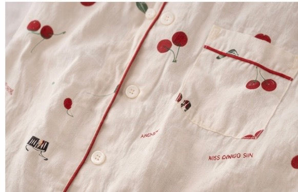Cherry Blossom Pajama Set – Cute Cherry Print Sleepwear