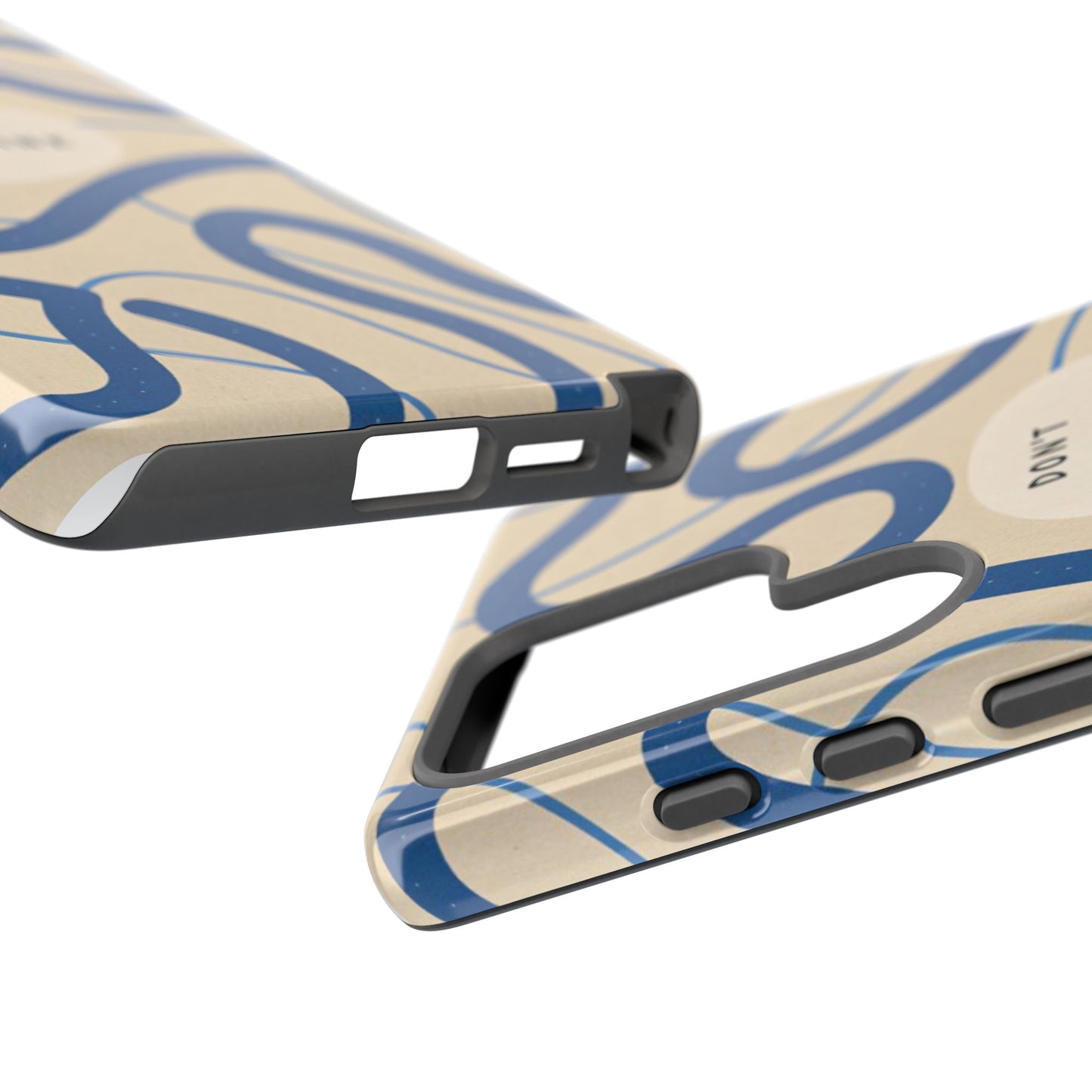 “Don’t Overthink It” Minimal Aesthetic Phone Case – Blue Abstract Design