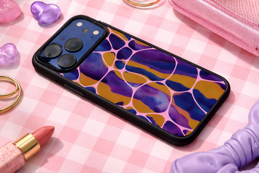 Abstract Aura Phone Case | Purple & Orange Aesthetic Cover
