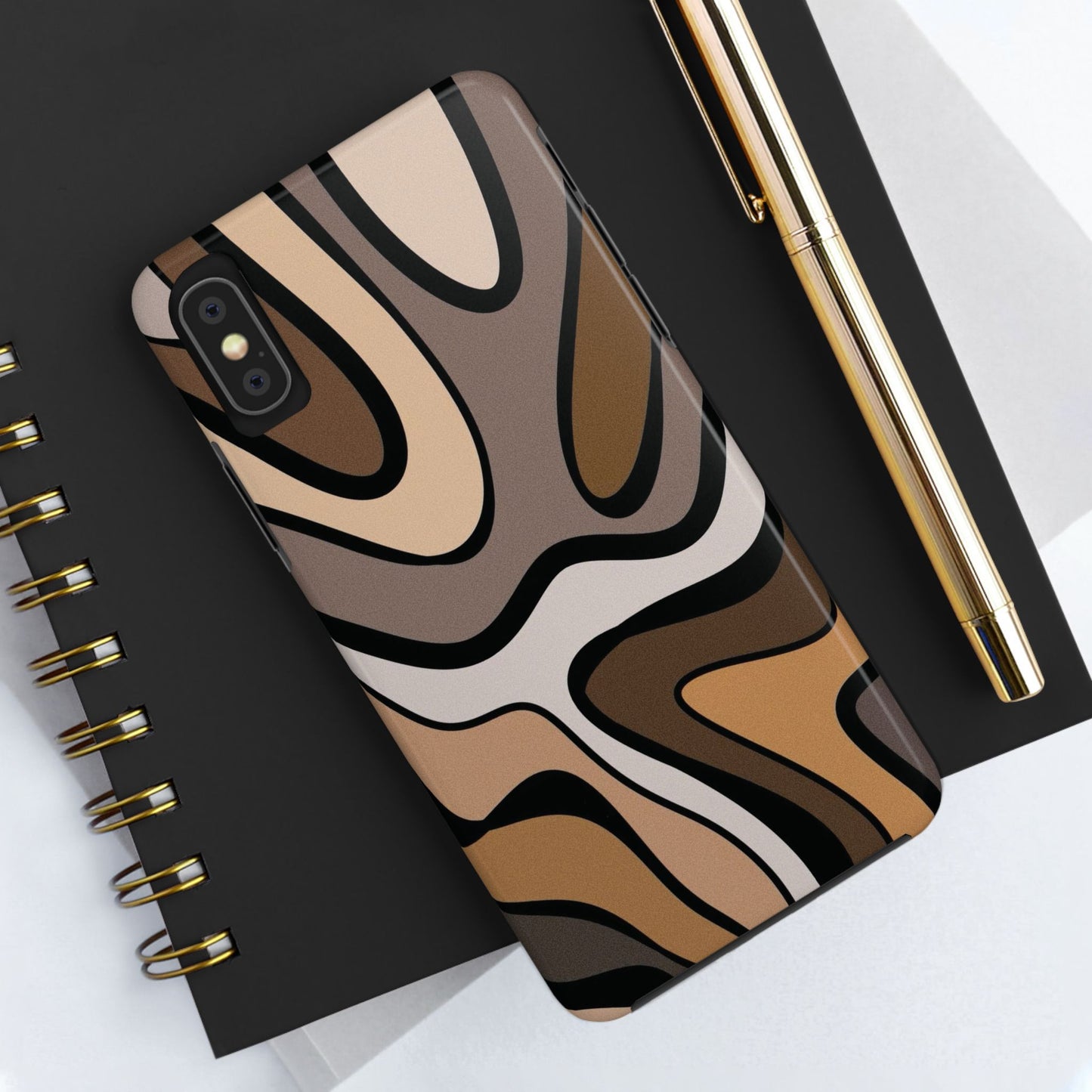 Retro Abstract Swirl Phone Case – 70s Aesthetic Vibes
