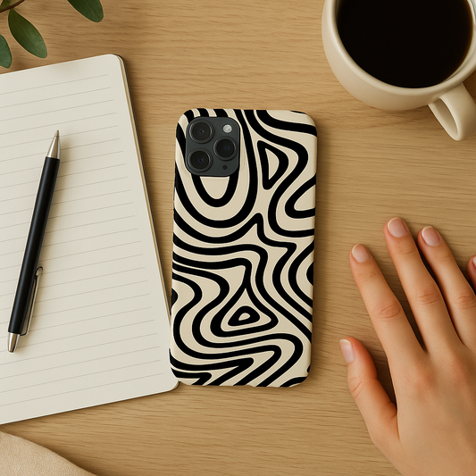 Abstract Black Waves Phone Case