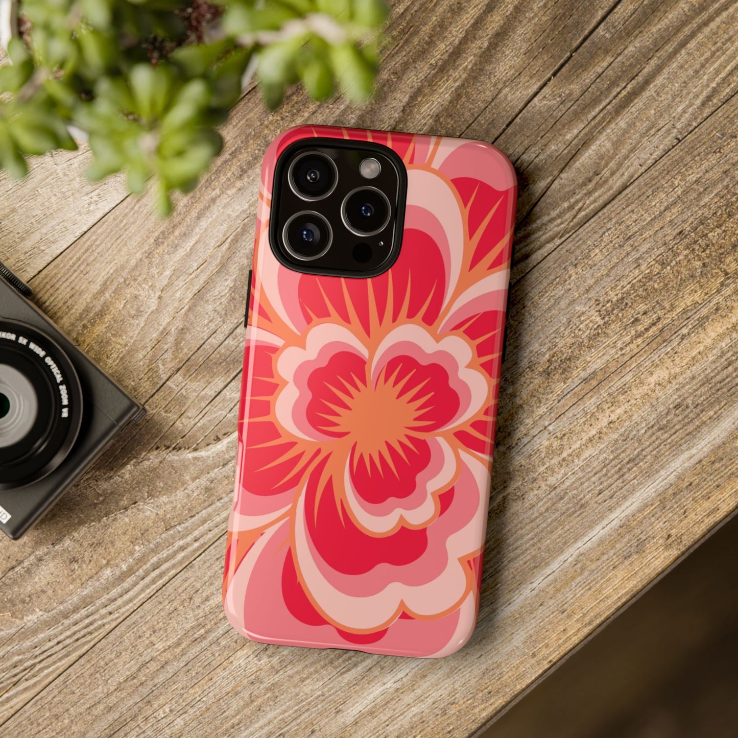 Bold Red Floral Phone Case – Vibrant Statement Cover