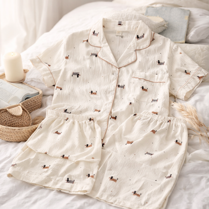Dachshund Dreams Pajama Set – Cute Dog Print Sleepwear