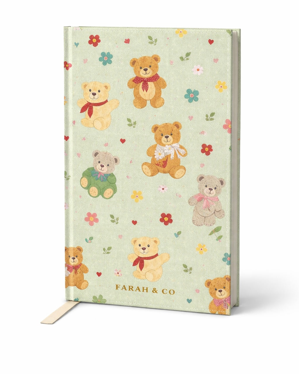 Teddy Bear Aesthetic Hardcover Notebook – A4 Ruled Journal