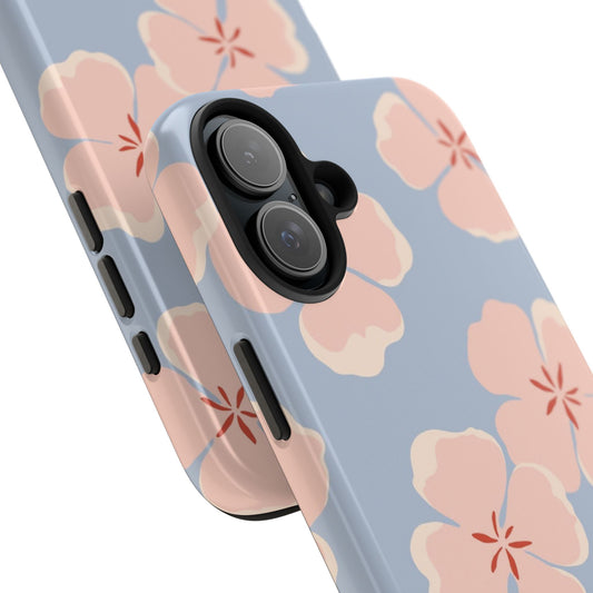 Soft Blossom Floral Phone Case – Pastel Blue Flower Aesthetic Cover