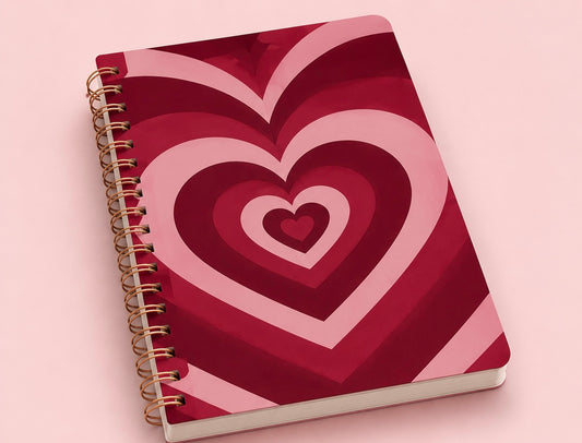 Pink Heart Aesthetic Notebook