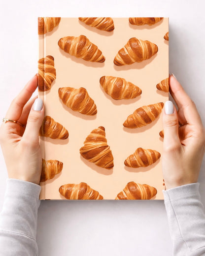 Croissant Aesthetic Hardcover Notebook – A4 Ruled Journal
