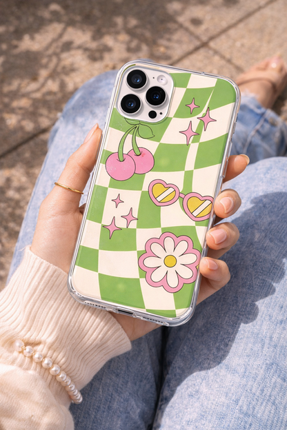 Retro Bloom Clear Phone Case