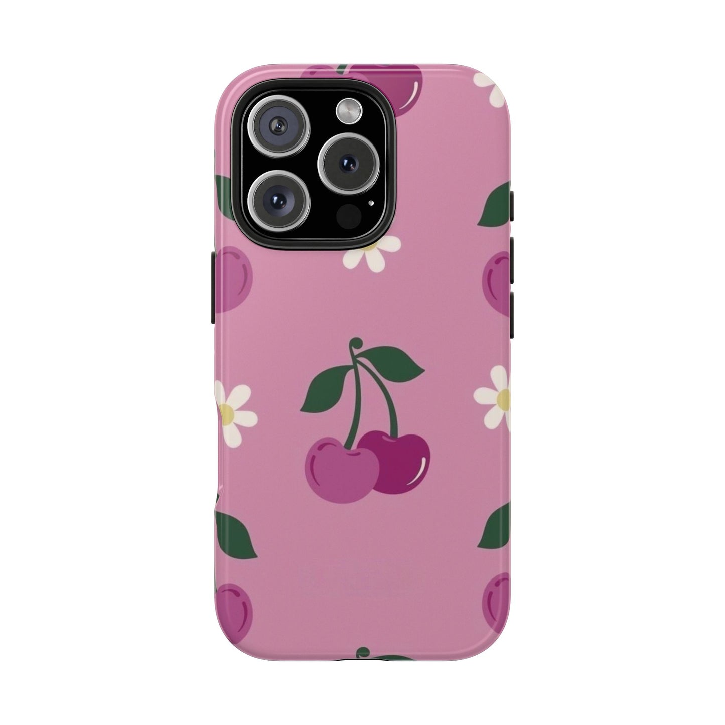 Cherry Bloom Aesthetic Phone Case – Cute Cherry & Daisy Design