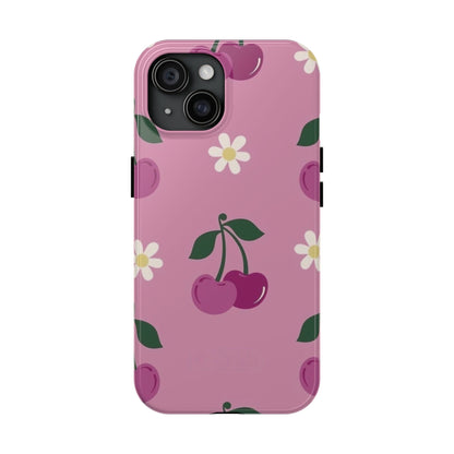 Cherry Bloom Aesthetic Phone Case – Cute Cherry & Daisy Design