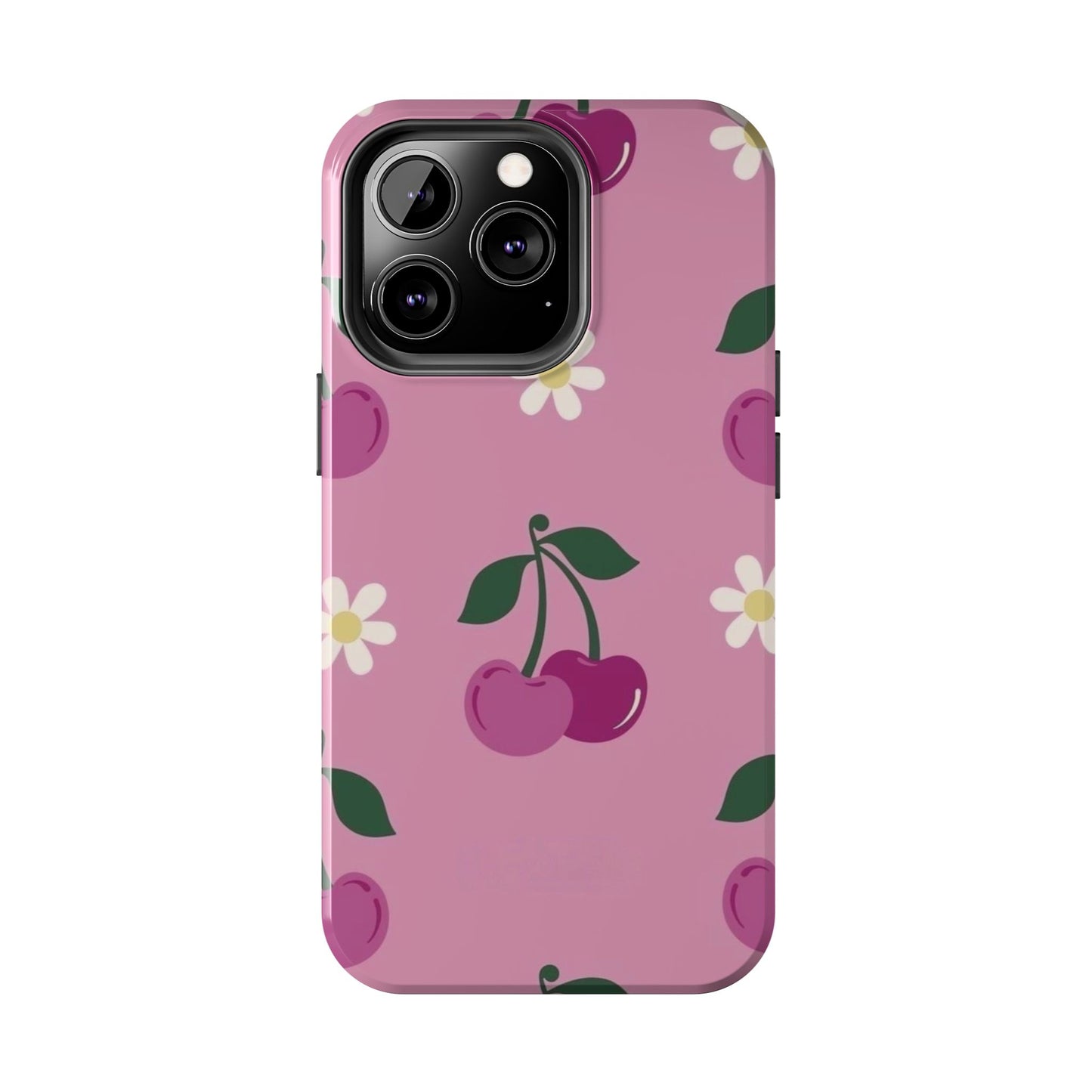 Cherry Bloom Aesthetic Phone Case – Cute Cherry & Daisy Design