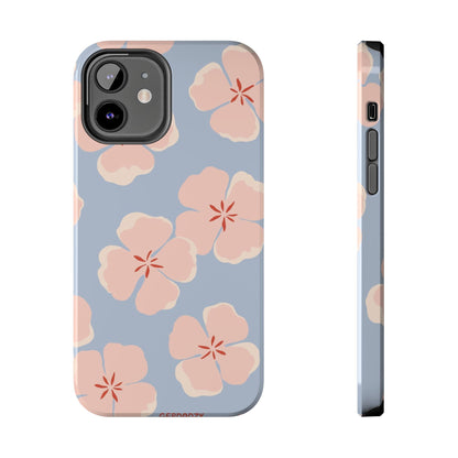 Soft Blossom Floral Phone Case – Pastel Blue Flower Aesthetic Cover