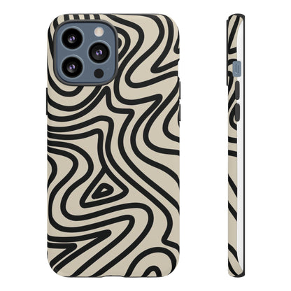 Abstract Black Waves Phone Case