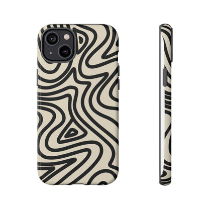 Abstract Black Waves Phone Case