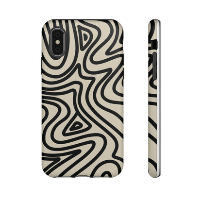 Abstract Black Waves Phone Case
