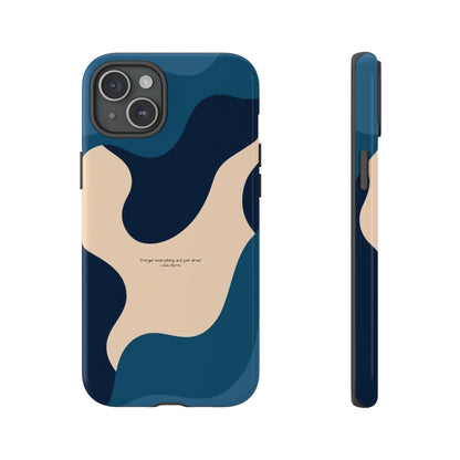 Abstract Blue Waves Phone Case – Glossy Finish