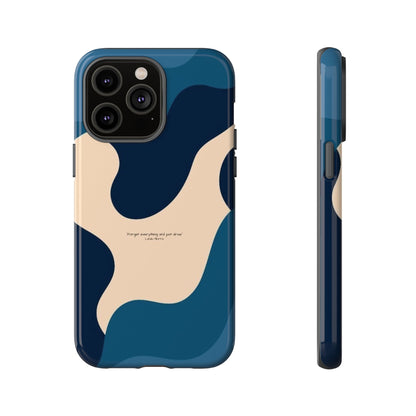 Abstract Blue Waves Phone Case – Glossy Finish