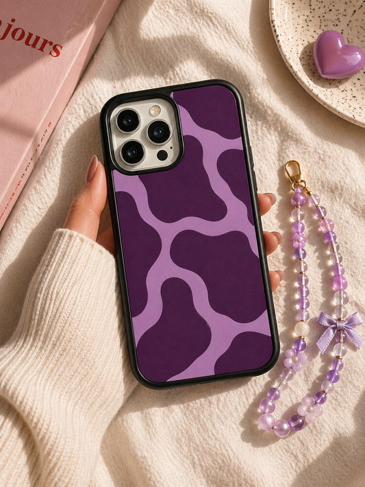 Lavender Moo Abstract Phone Case – Trendy Purple Aesthetic Cover