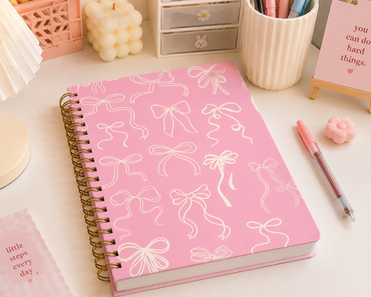 Pink Bow Spiral Notebook 🎀