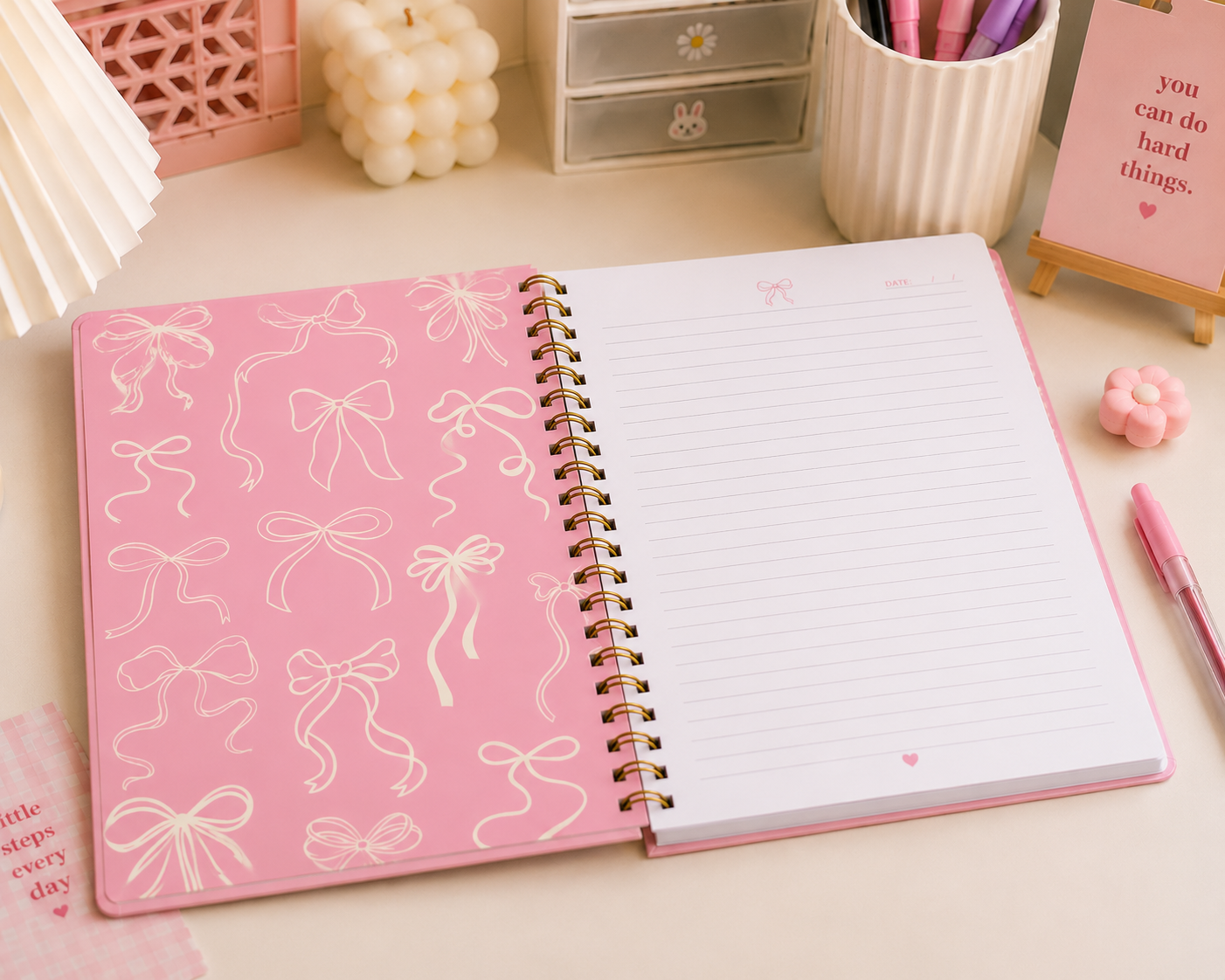Pink Bow Spiral Notebook 🎀