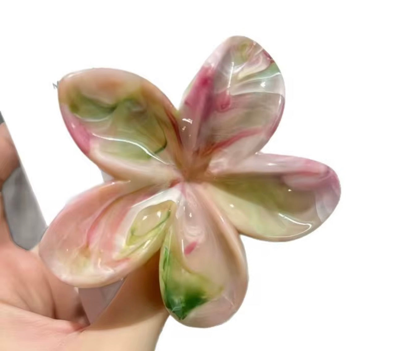 Marble Flower Hair Claw Clip – Pastel Acrylic Hair Accessory