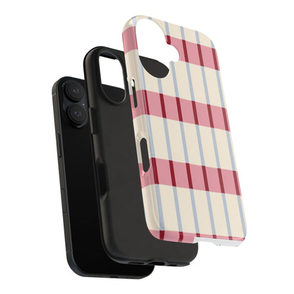 Preppy Check Phone Case – Classic Pink Plaid Aesthetic Cover