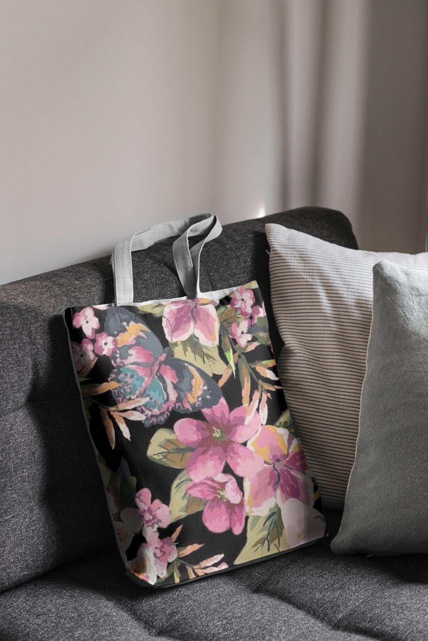 Floral canvas tote bag- Everyday carryall