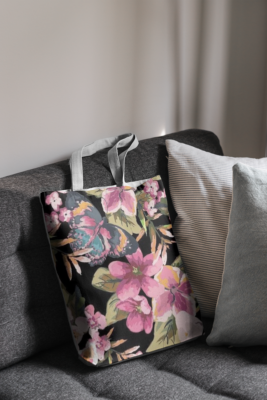 Floral canvas tote bag- Everyday carryall