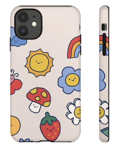 🌈 Cute Doodle Phone Case – Colorful Cartoon Design