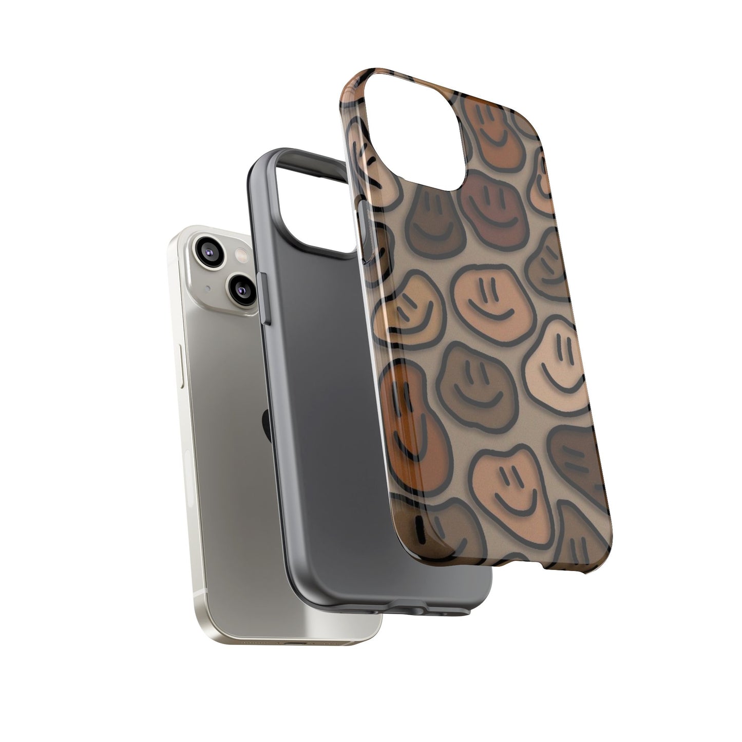 Smiley Pebbles Phone Case – Neutral Aesthetic