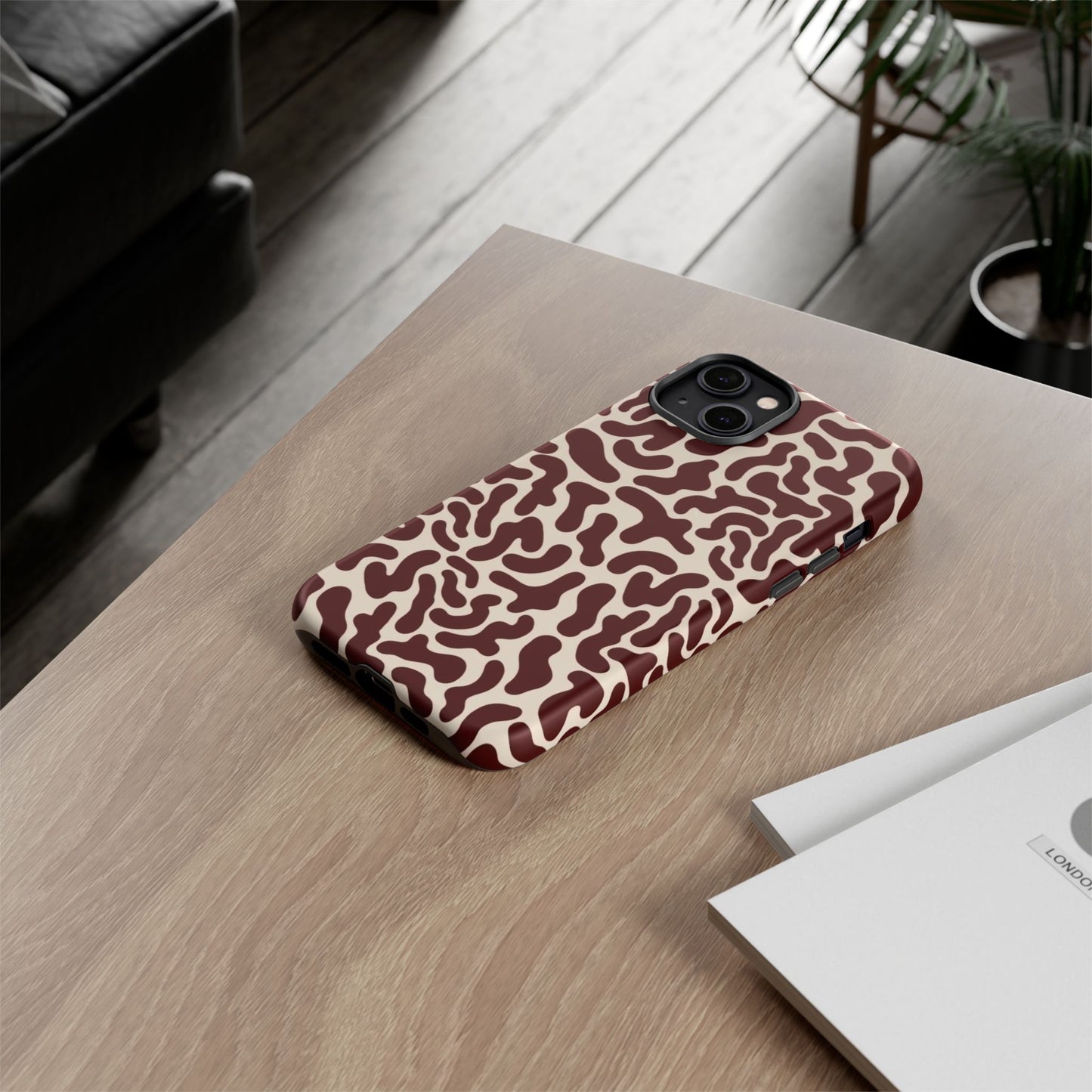 Brown Abstract Spots Phone Case
