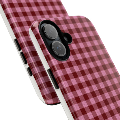 Red Gingham Aesthetic Phone Case | Cute Checkered iPhone Cover
