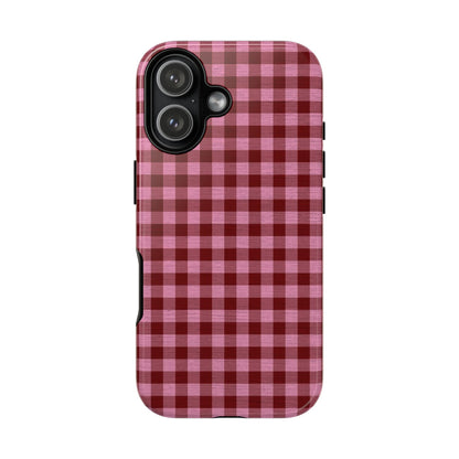 Red Gingham Aesthetic Phone Case | Cute Checkered iPhone Cover