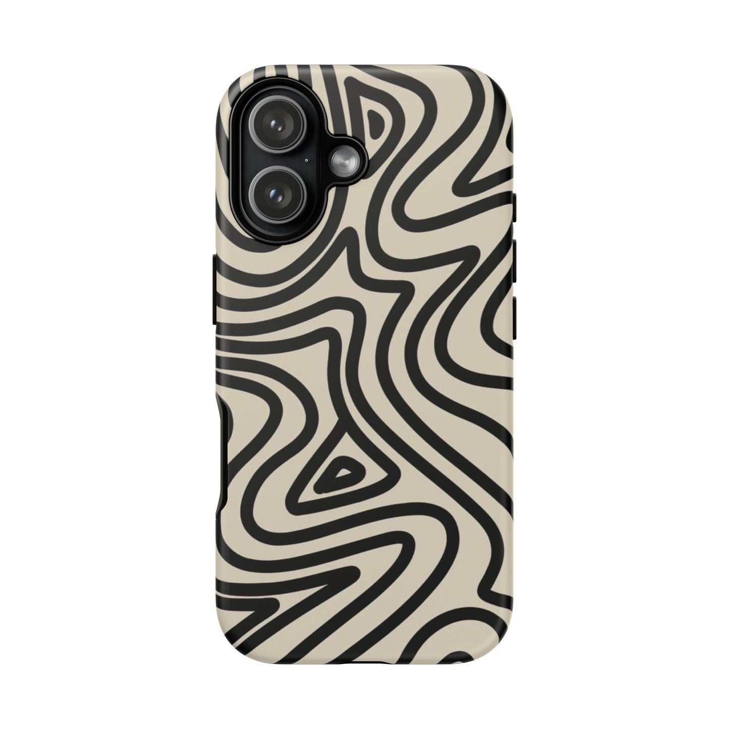 Abstract Black Waves Phone Case